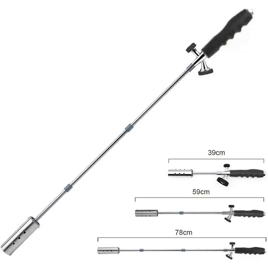 Weed Killer Butane Gas Torch Grass Shrub Garden Fire Burner Extendible Handle for Grass Removing