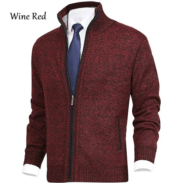 Men's Stylish Stand Collar Cardigan Sweater Jacket